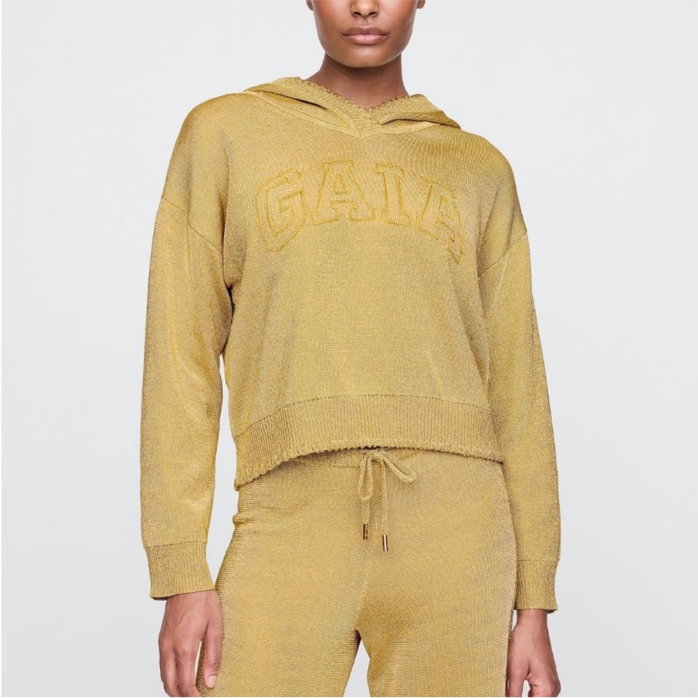 NWT Gap x Cult Gaia Metallic Gold Hoodie - size medium